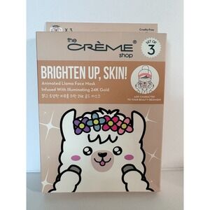 The Creme Shop Brighten Up Skin Animated Llama Face Mask - Set of 3 - NIB